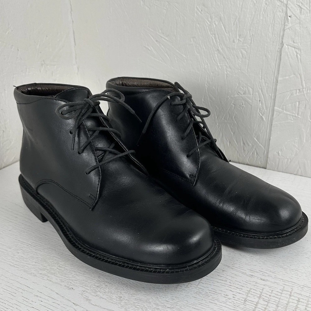 Bill Blass Mens 9‎ Wilshire Chukka Black Leather Boots Lace Up Dress Boot Shoe